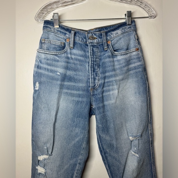 Lucky Brand High Rise Drew Button Fly Intentional Distressing Mom Jeans Size 26 - Picture 5 of 16